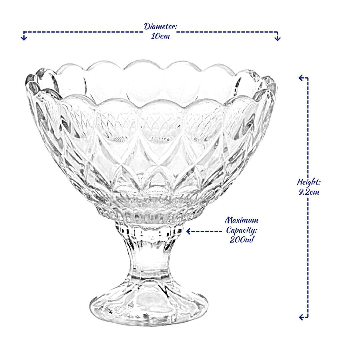 6pcs Glass Ice Cream Cup Set