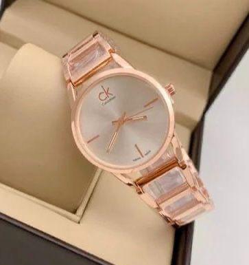 *NEW STOCK ✨*  *CK CALVIN KLEIN STEEL WATCHES FOR LADIES*  *ROSEGOLD STEEL WITH DIFFERENT COLOR DIALS*