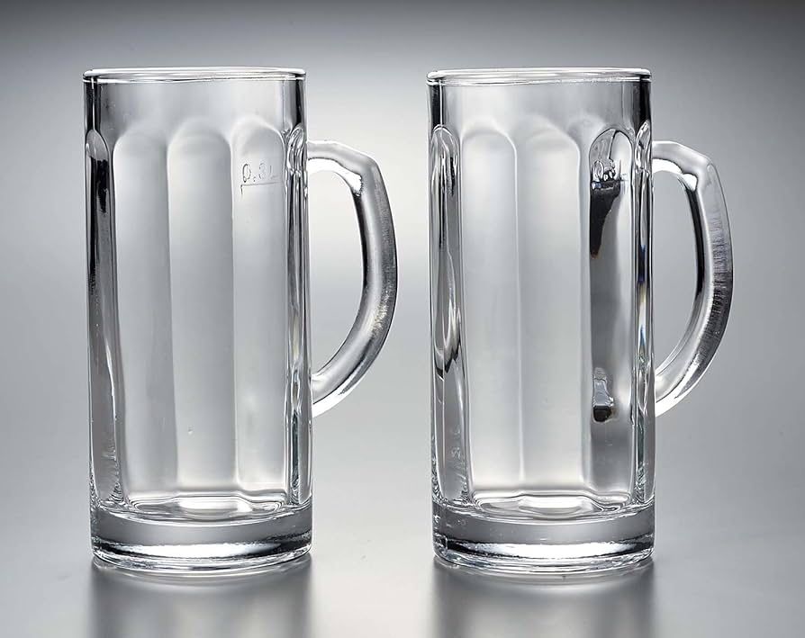 2pcs Glass Beer Mug (300ml)