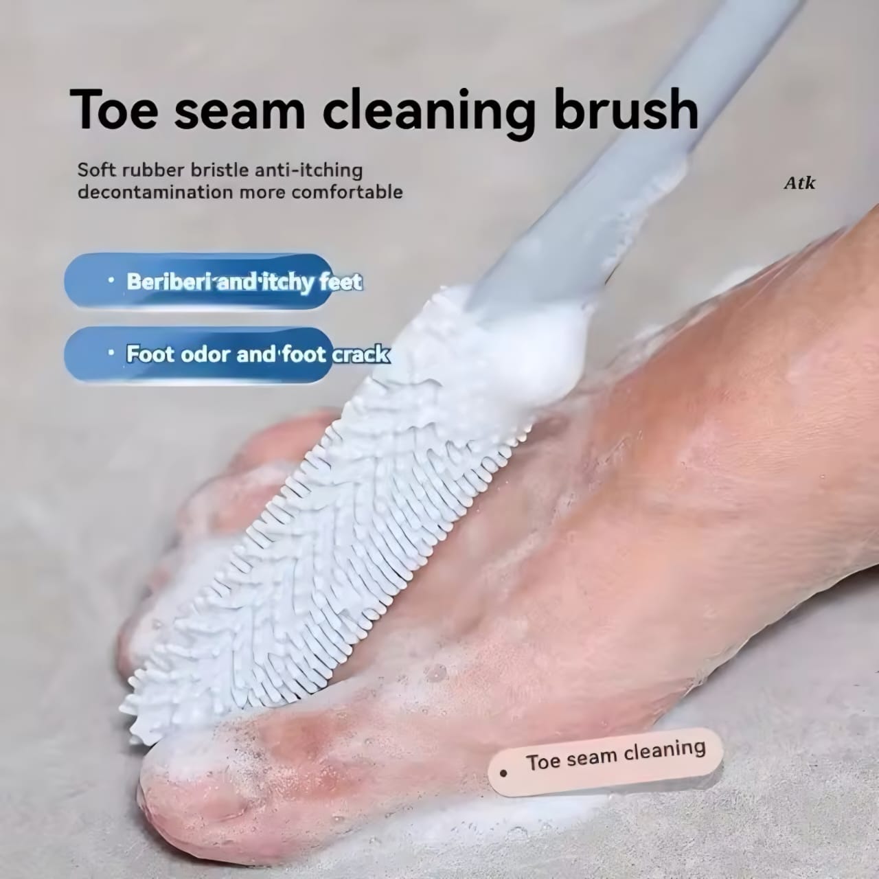 Long Handle Soft Silicone Foot Brush & Food Cleaner