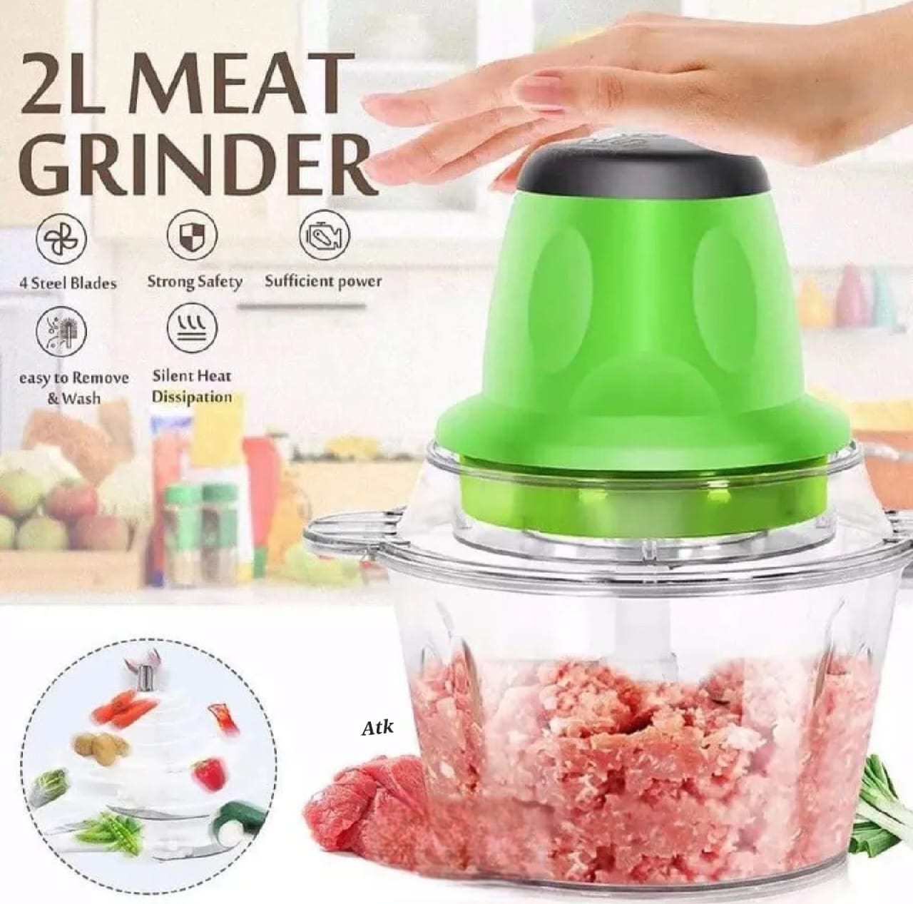 2 in 1 Multifunctional Meat & Vegetable Electric Chopper