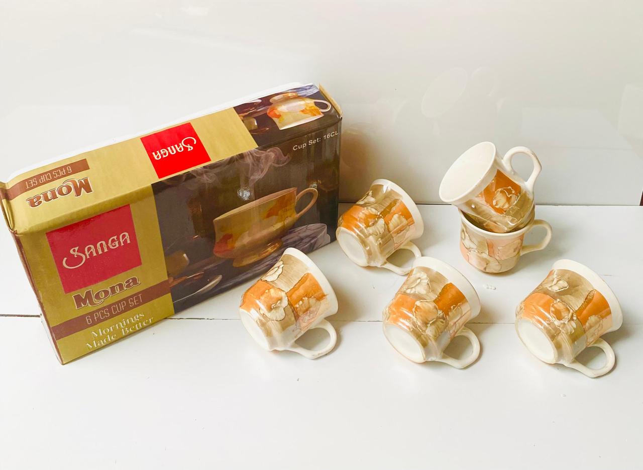 Ceramic 6 pcs Sanga / Mona cup only mix designs 1/