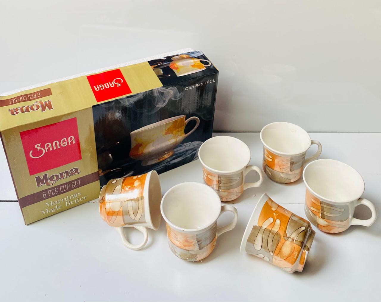 Ceramic 6 pcs Sanga / Mona cup only mix designs 1/